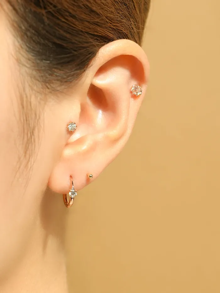 PreStyled Sets MinimalBijoux 14K Gold Moissanite Dia Queen Internally Threaded Labret Piercing 20G18G16G
