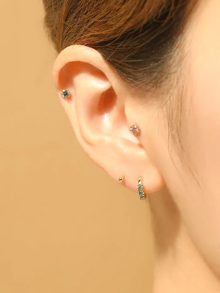 PreStyled Sets MinimalBijoux 14K Gold Moissanite Dia Queen Internally Threaded Labret Piercing 20G18G16G