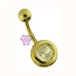 Tulsa Body Jewelry PreStyled Sets Bezel CZ Gold Belly Barbell