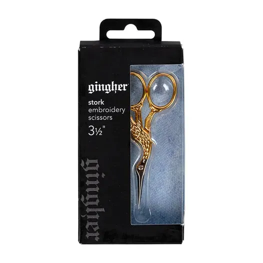 Gingher PreStyled Sets 35 Gingher Gold Handled Stork Embroidery Scissors