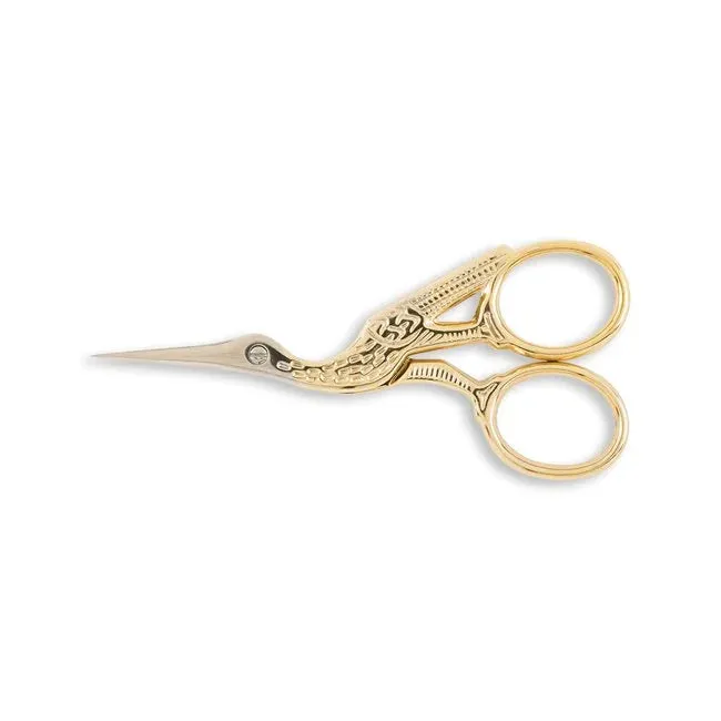 Gingher PreStyled Sets 35 Gingher Gold Handled Stork Embroidery Scissors Gingher PreStyled Sets 35 Gingher Gold Handled Stork Embroidery Scissors