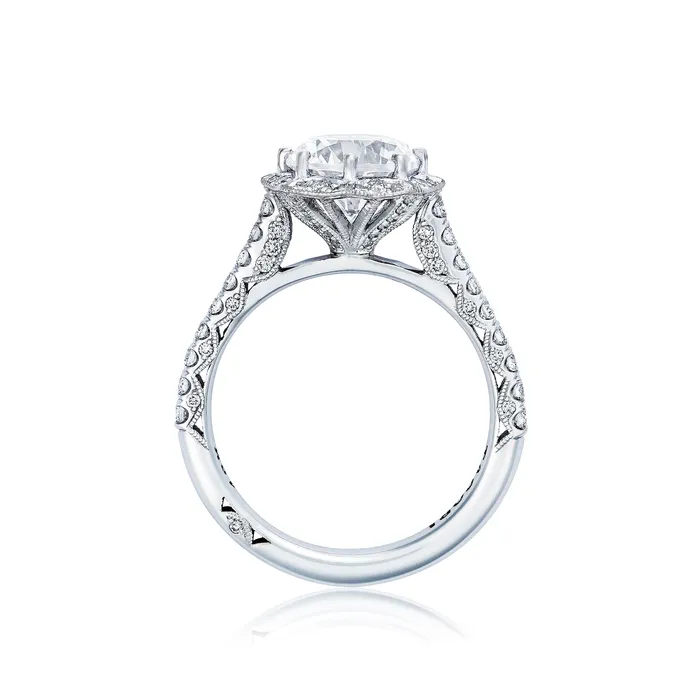 International Diamond Center Rings Tacori 18k White Gold Petite Crescent Round Diamond Engagement Ring Setting 058 CTW International Diamond Center Rings Tacori 18k White Gold Petite Crescent Round Diamond Engagement Ring Setting 058 CTW