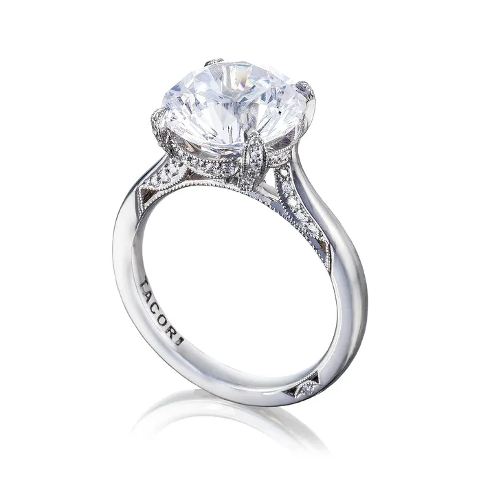 International Diamond Center Rings Tacori Platinum RoyalT Round Diamond Engagement Ring Setting 022 CTW