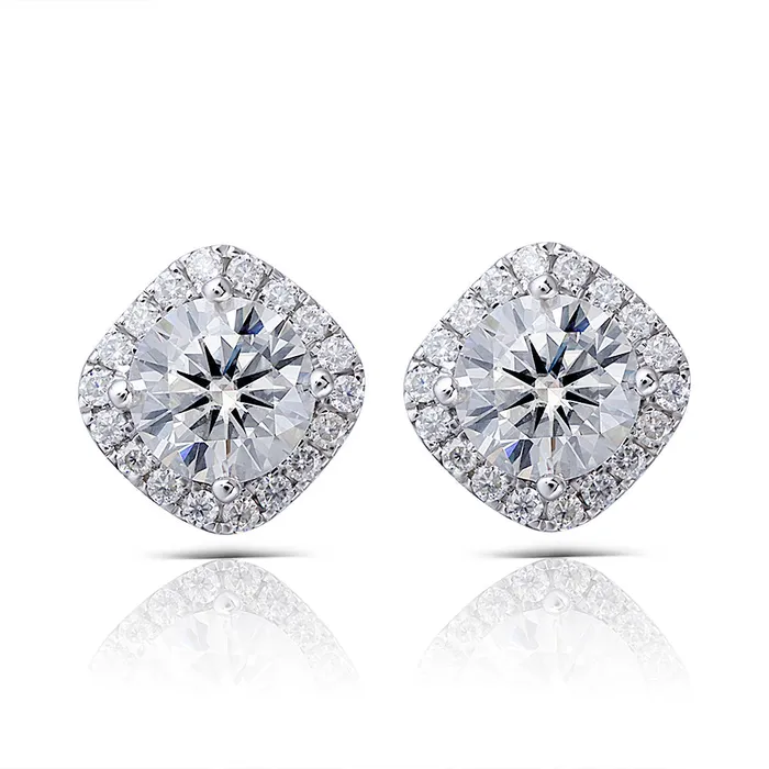 Luxus Moissanite Rings Jewelry Earrings 14k White Gold Halo Stud Moissanite Earrings 16ctw Luxus Moissanite Rings Jewelry Earrings 14k White Gold Halo Stud Moissanite Earrings 16ctw