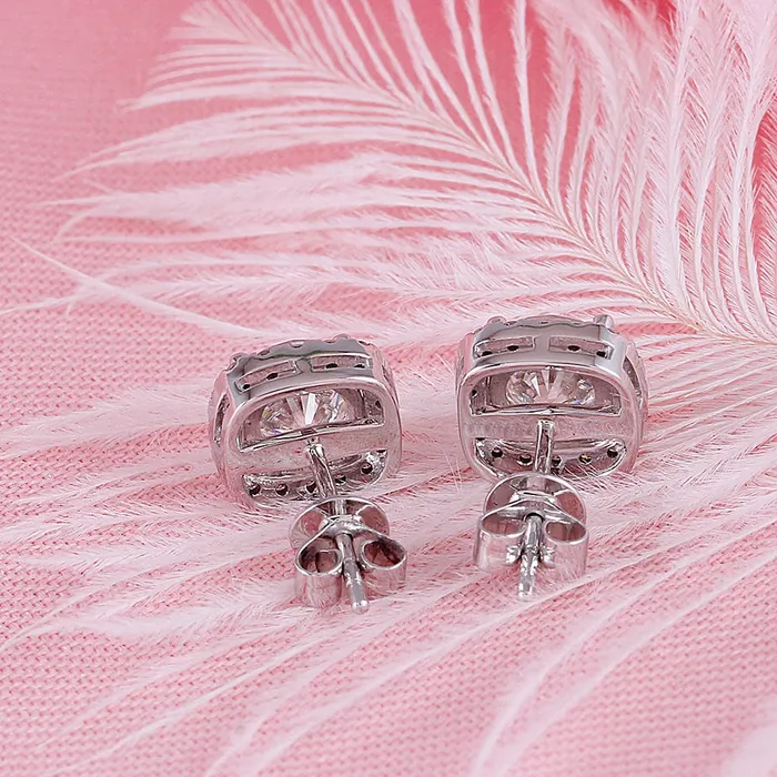 Luxus Moissanite Rings Jewelry Earrings 14k White Gold Halo Stud Moissanite Earrings 16ctw Luxus Moissanite Rings Jewelry Earrings 14k White Gold Halo Stud Moissanite Earrings 16ctw