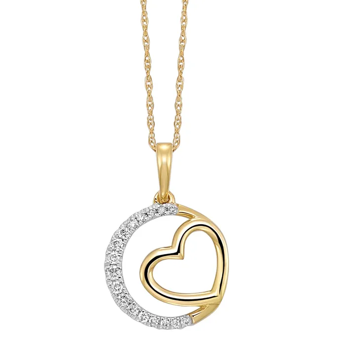 PreStyled Sets 10K Gold Diamond Pendant 008CTW Gems One