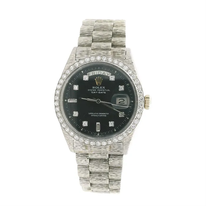 PreStyled Sets International Diamond Center Rolex 1803 President DayDate GTS 18K White Gold Preowned PreStyled Sets International Diamond Center Rolex 1803 President DayDate GTS 18K White Gold Preowned