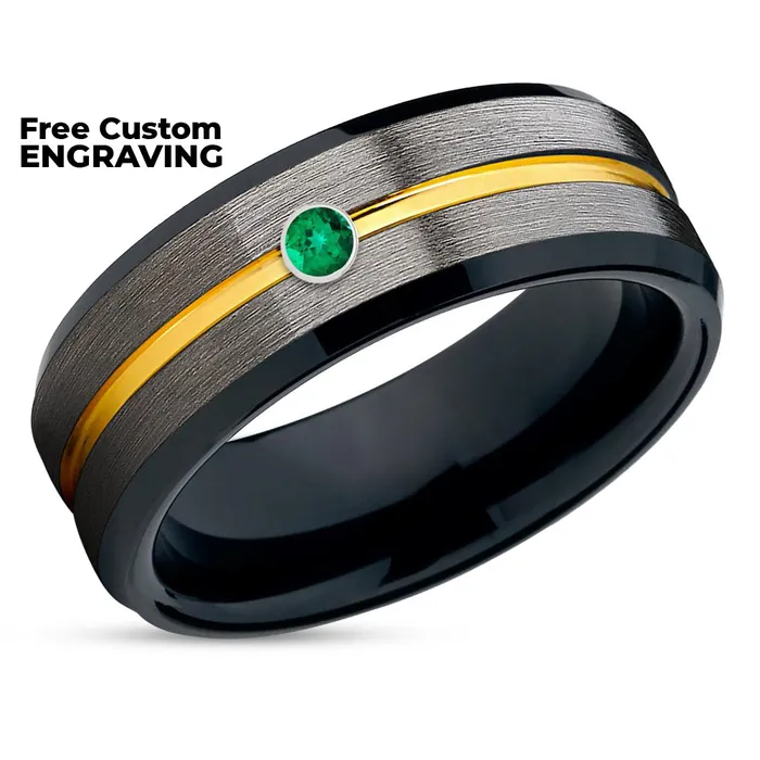 Rings Clean Casting Jewelry Gunmetal Wedding Ring Yellow Gold Tungsten Ring Black Wedding Ring Mans Ring