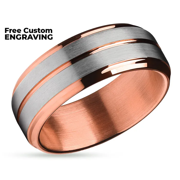 Rings Clean Casting Jewelry Rose Gold Wedding Ring Tungsten Wedding Band Rose Gold Wedding Ring Band