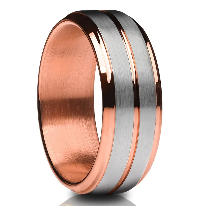 Rings Clean Casting Jewelry Rose Gold Wedding Ring Tungsten Wedding Band Rose Gold Wedding Ring Band