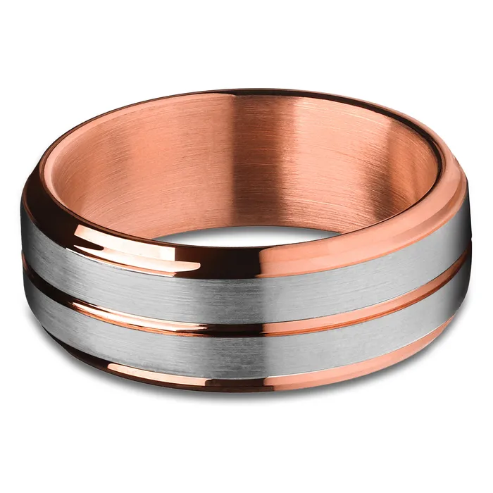 Rings Clean Casting Jewelry Rose Gold Wedding Ring Tungsten Wedding Band Rose Gold Wedding Ring Band
