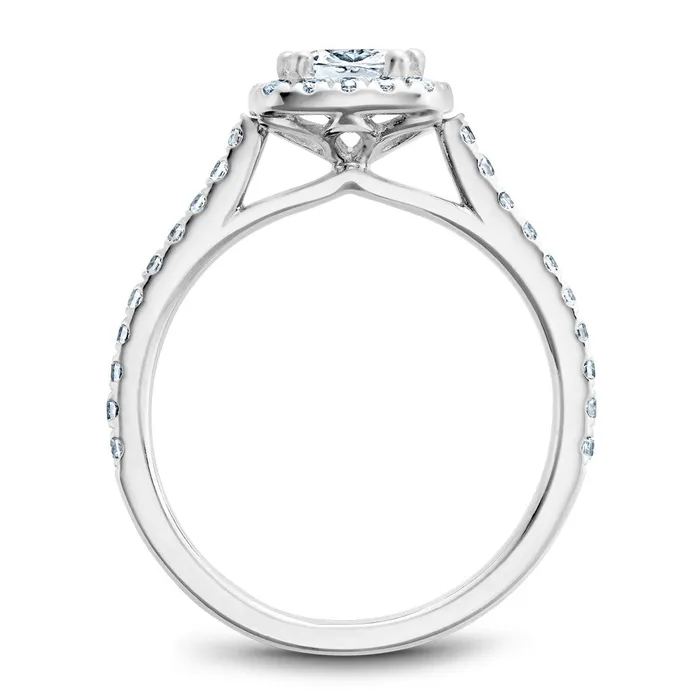Rings International Diamond Center Noam Carver White Gold Cushion Diamond Engagement Ring Setting with Halo 038 CTW