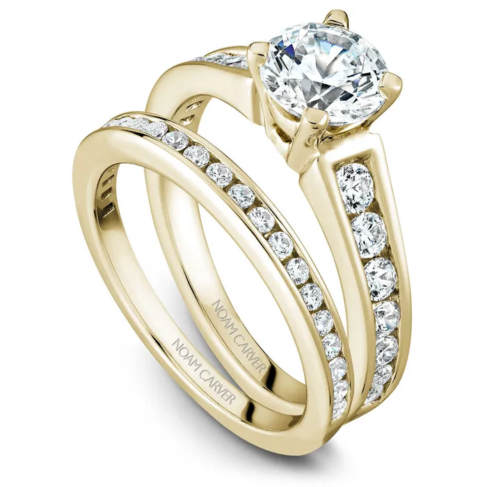 Rings International Diamond Center Noam Carver Yellow Gold Channel Set Diamond Engagement Ring Setting 051 CTW