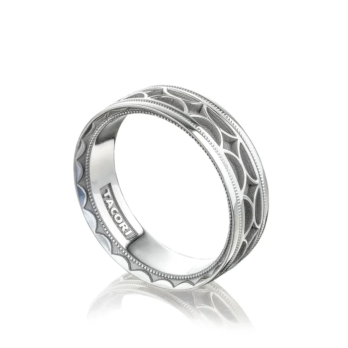 Rings Tacori 18k White Gold 7mm Sculpted Crescent Wedding Band International Diamond Center