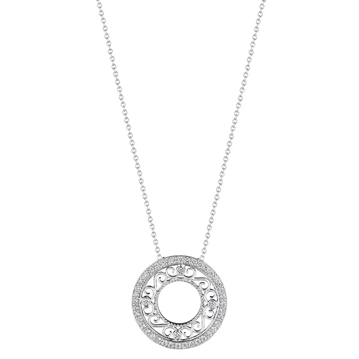 Verragio Reverie Morgan Filigree Circle Pendant 18K Gold 045CTW Shop IDC estore PreStyled Sets Verragio Reverie Morgan Filigree Circle Pendant 18K Gold 045CTW Shop IDC estore PreStyled Sets
